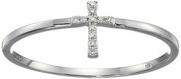 Amazon Collection 10k White Gold Diamond Accent Cross Ring