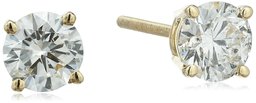 IGI Certified 18k Yellow Gold Round-Cut Diamond Studs (1 cttw, H-I Color, SI1-SI2 Clarity)