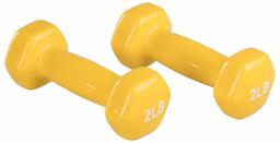 AmazonBasics Vinyl 2 Pound (0,9 kg) Dumbbells - Set of 2, Yellow