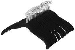 AmazonBasics Velvet Clothing Hangers - 50-Pack, Black (Renewed)