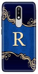 Amazon Brand - Solimo Designer Blue Pattern Alphabet-R 3D Printed Hard Back Case Mobile Cover for Nokia 5.1 Plus