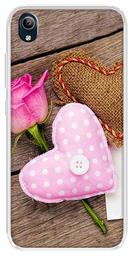 Amazon Brand - Solimo Designer Multicolor Pink Flower Heart Design Printed Soft Back Case Mobile Cover for Vivo Y91i / Vivo Y90