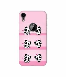 Amazon Brand - Solimo Designer Panda Pattern 3D Printed Hard Back Case Mobile Cover for Apple iPhone XR (Logo Cut)