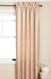 Pinzon Fleur Jacquard Egyptian Cotton Sateen Window Drape, Set of 2, Taupe/Cream