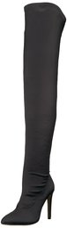 The Fix Mia Pointed-Toe Thigh-High Sock Boot Stivali sopra Il Ginocchio, Nero, 37,5