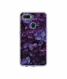 Amazon Brand - Solimo Designer Purple Flowers UV Printed Soft Back Case Mobile Cover for Oppo A7