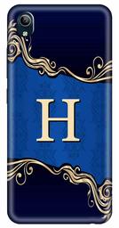 Amazon Brand - Solimo Designer Blue Pattern Alphabet-H 3D Printed Hard Back Case Mobile Cover for Vivo Y91i