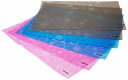 Amazon Brand - Solimo PVC Fridge Multipurpose Mat, Circles, Set of 6, Brown, Blue and Pink