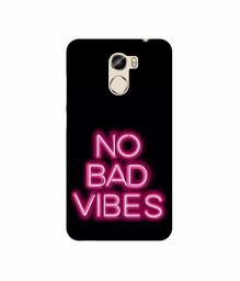 Amazon Brand - Solimo Designer No Bad Vibes 3D Printed Hard Back Case Mobile Cover for Gionee X1