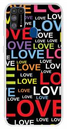 Amazon Brand - Solimo Designer Multicolor Typography Love Black Pattern Design Printed Soft Back Case Mobile Cover for Samsung Galaxy M31