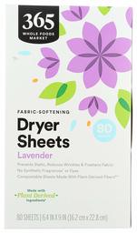 365 by Whole Foods Market, Fabric-Softening Dryer Sheets, Lavender, 80 Count