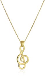 Sterling Silver Musical Note Pendant Necklace, 18