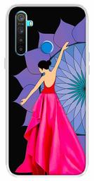 Amazon Brand - Solimo Designer Multicolor Girl Violet Design Printed Soft Back Case Mobile Cover for Realme 5 / Realme 5s / Realme 5i / Narzo 10