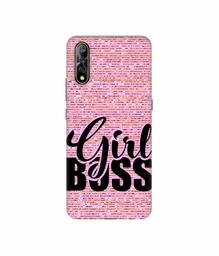 Amazon Brand - Solimo Designer Girl Boss On Pink Sparkle 3D Printed Hard Back Case Mobile Cover for Vivo S1