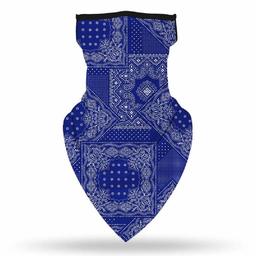 WAMSOFT Face Cover Bandana, Uniex Breathable Paisley Balaclava Face Covering Headband Scarf Neck Gaiter Outdoors Hunting Motorcycle Dust Proof Headwear, Blue 1 Pack