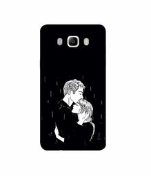 Amazon Brand - Solimo Designer Couples Standing in Rain 3D Printed Hard Back Case Mobile Cover for Samsung Galaxy J5 (2016)