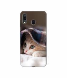 Amazon Brand - Solimo Designer Sleepy Kitten 3D Printed Hard Back Case Mobile Cover for Samsung Galaxy A30