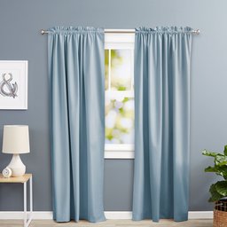 AmazonBasics Heat Insulating Blackout Curtain, 1 Piece, 135 x 244 cm (WxL), Spa Blue