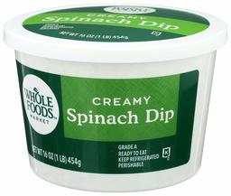 Whole Foods Market, Creamy Spinach Dip, 16 oz