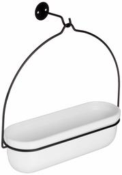 AmazonBasics Hanging Planter, Oval - White/Black