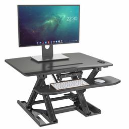 UMI. Essentials Electric Height Adjustable Sit-Stand Desktop Workstation with Gas Spring Riser