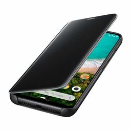 Amazon Brand - Solimo Protective Clear View flip Cover for Mi A3 (Black)