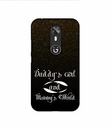 Amazon Brand - Solimo Designer Daddy's Girl and Mummy World 3D Printed Hard Back Case Mobile Cover for Gionee A1