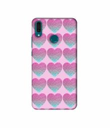 Amazon Brand - Solimo Designer Sparkle Heart Texture 3D Printed Hard Back Case Mobile Cover for Huawei Y9 (2019)