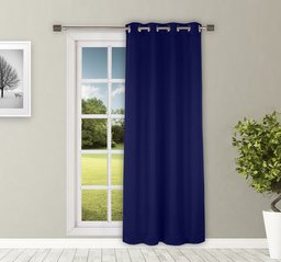 Amazon Brand - Solimo Room Darkening Blackout Door Curtain, 7 Feet - Set of 1 (Blue)