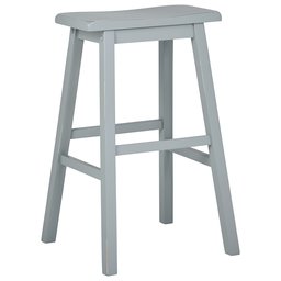 Amazon Brand – Stone & Beam Cottage Wood Saddle Kitchen Bar Counter Stool, 29 Inch Height, Blue