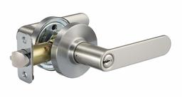 AmazonBasics Contemporary Reno Door Lever with Lock, Entry, Satin Nickel