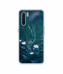 Amazon Brand - Solimo Designer White Flower UV Printed Soft Back Case Mobile Cover for Oppo F15