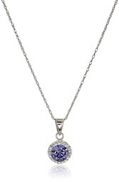 Sterling Silver Swarovski Crystal Halo Pendant Necklace, 18