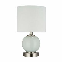 Amazon Brand – Ravenna Home Textured Round Ceramic Base Table Lamp with LED Light Bulb, 14.25