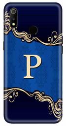 Amazon Brand - Solimo Designer Blue Pattern Alphabet-P 3D Printed Hard Back Case Mobile Cover for Realme 3 / Realme 3i