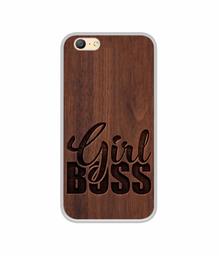 Amazon Brand - Solimo Designer Girl Boss On Wood UV Printed Soft Back Case Mobile Cover for Oppo A57