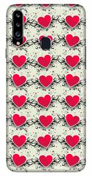 Amazon Brand - Solimo Designer Heart Pattern Design 3D Printed Hard Back Case Mobile Cover for Samsung Galaxy A20s