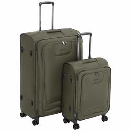 AmazonBasics Premium Expandable Softside Spinner Luggage With TSA Lock 2-Piece Set - (53cm, 74cm), Olive