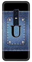 Amazon Brand - Solimo Designer Button Jeans Alphabet-U 3D Printed Hard Back Case Mobile Cover for Vivo V17 Pro