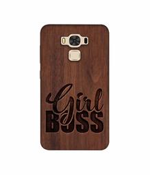 Amazon Brand - Solimo Designer Girl Boss On Wood 3D Printed Hard Back Case Mobile Cover for Asus Zenfone 3 Max ZC553KL