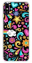 Amazon Brand - Solimo Designer Multicolor Art Design Black Printed Soft Back Case Mobile Cover for Tecno Spark Go Plus