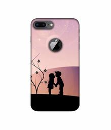 Amazon Brand - Solimo Designer Kiss-ing Couple 3D Printed Hard Back Case Mobile Cover for Apple iPhone 8 Plus (with Logo Cut)