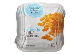 Wickedly Prime Reduced Fat Cheese-Flavored Corn Puffs, Snack Pack, 1 Oz (Pack of 18)