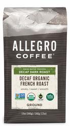 Allegro Coffee Decaf Organic French Roast Ground Coffee, 12 Ounce