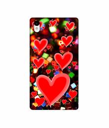 Amazon Brand - Solimo Designer Heart Texture on Glitters 3D Printed Hard Back Case Mobile Cover for Sony Xperia Z2