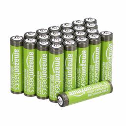 AmazonBasics AAA High-Capacity Rechargeable Batteries 850mAh (24-Pack) Pre-charged