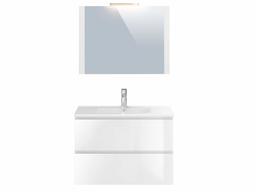 Marchio Amazon - Movian Argenton - Mobile lavabo con specchio e lavandino, 81 x 46,5 x 57 cm, colore bianco