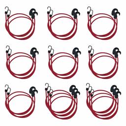 AmazonBasics Adjustable 36-Inch Bungee Cords, Red, 2-Pack (20-Piece)