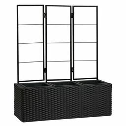 AmazonBasics Wicker Planter with Trellis - Black, 27.5