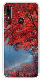 Amazon Brand - Solimo Designer Multicolor Red Maple Printed Soft Back Case Mobile Cover for Motorola Moto E6s / Motorola Moto E6 Plus